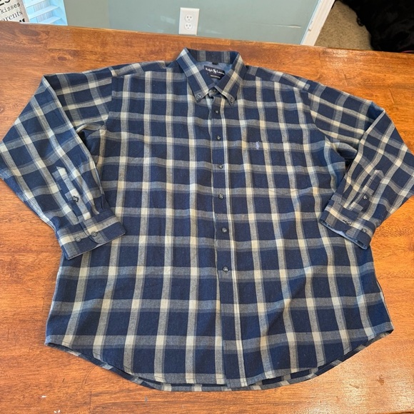 Ralph Lauren Other - Ralph Lauren Men's Blue and Gray Plaid Shirt size 18 34-35
